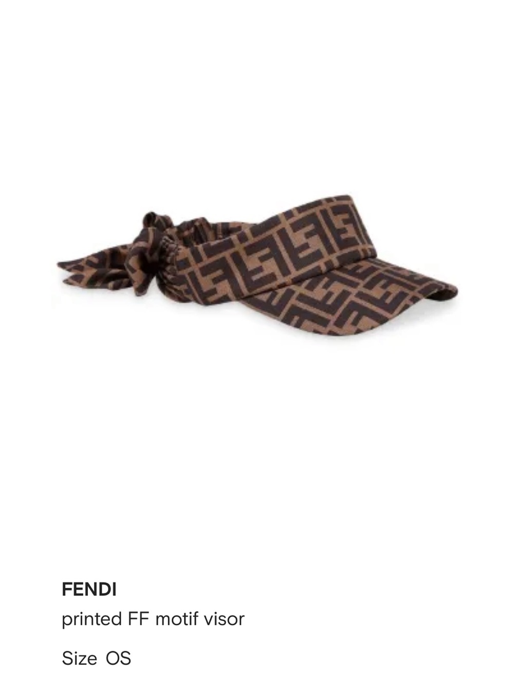 Fendi Brown/Beige FF Logo Visor - Picture 7 of 7